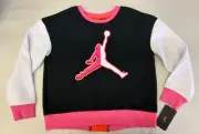 Nike Jordan Girl's L Jumpman Pink Black Orange White Pullover Sweater
