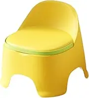 Step Stool with Back Rest Shoe Changing Stool with Handle for Kitchen Bedroom Bedside, Yellow