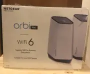 New NETGEAR Orbi Pro SXK80-100NAS AX6000 Tri-Band WiFi 6 Router System - 2 Pack