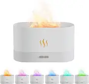 BlueAOQ Flame Humidifier,Simulation Flame Mist Humidifier with 7 Color Night Light Aromatherapy Essential Oil Diffuser Quiet Cool USB Humidifier for Home Office Bedroom Baby Room Auto-Off