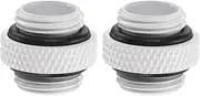 2pcs Water Cooling Adapter G1/4" Thread Male to Male Mini Extender Fitting Copper Water-Cooled Compression Fitting with O-Ring for Computer PC Water Cooling System, White