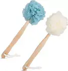 2 Pack Loofah Sponge, Loofah Back Scrubber Long Handled Sponge Mesh Pouf Shower