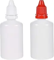Plastic Dropper Bottles, 50ml/1.7 oz Empty Squeezable Dropper Bottle with Cap, White/Red, Pack of 2