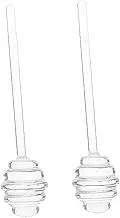 FIXOSHEE 2Pcs Transparent Honey Sticks Stirring Dippers for Honey Accessory for Parties and Family Gatherings