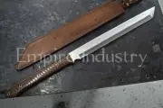 Custom Handmade Carbon Steel Full Tang Hunting Sword With Sheath Viking Sword