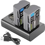 Neewer 2 Packs 2100mAh Battery Replacement for Nikon EN-EL3e Battery and Dual USB Charger with LCD Display Compatible with Nikon D50 D70 D70s D80 D90 D100 D200 D300 D300s D700 Digital SLR Cameras