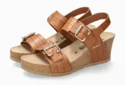Mephisto Lissandra Hazelnut Croc Wedge Comfort Sandal Women's sizes 36-42 NEW!!!