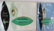 Vtg Nation-Wide Double Bed Flat Sheet White and 2 Pillowcases Blue Cotton Retro