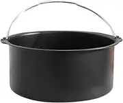Round Non-Stick Cake Tray Waterproof Air Fryer Basket Baking Dish Pan Carbon Steel Baking Baskets with Handles, 7inch