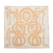 ya03 Hermes Carre 45 Scarf Della Cavalleria Orange Cotton 100