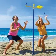 Swim Way Blue Yellow Knock 'Em Off Outdoor Backyard Flying Disc Game Set