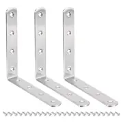 L Shelf Bracket, 3Set 6 x 3Inch Floating Shelves Brackets, Silver