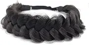 STHEJFB Braid Headband 2 Strands Messy Classic Chunky Plaited Wide Braids Elastic Stretch Quality Synthetic Braided Headband Women Girl Bohemian Hair Braid 65g (Headbands A1)