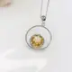 《真愛鍊Cherish 》天然黃水晶S925純銀項鍊黃水晶 克拉福氣大圓造型經典 精緻微鑲珠寶 輕珠寶