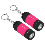 2.1" Mini Rechargeable LED Keychain Flashlight USB Charging 2 Pack Bright Pink