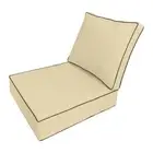 |SLIPCOVER ONLY| Outdoor Contrast Piped Deep Seat Back Pillow Cover Medium AD103