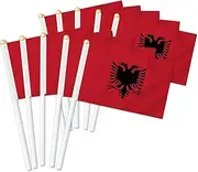 10 PCS Albania Handheld Small Flag, Albanians Hand held Mini Decor Decoration Banner