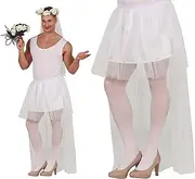 FIESTAS GUIRCA | White Bride Tutu (31.5 in) - Fancy Dress Accessory for Hen Parties and Costume Events - Ideal for Adult Women in Celebrations and Events - White