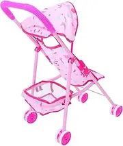 Doll Stroller Toy for Toddlers Pram Toys Stroller Model Storage Basket