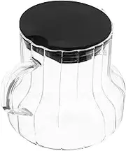 HAKIDZEL Glass Coffee Carafe with Lid Vertical Stripes Beverage Pitcher for Brewing Coffee Tea Elegant Serving Accessory for Home Gatherings and Daily Use