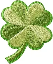 Monoquick, St Patricks Day Iron on Patches, Clover Patch Iron on, Four Leaf Clover Patch, Customize and Transform Your Clothes, Easy to Apply, Green Color, 1 Piece