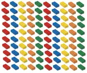 ☀️NEW! Lego 2x4 Bricks 100 Count, 5 Assorted Colors RED Orange Yellow Blue Green
