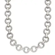 Stainless Steel Chisel Polished 20 Inch Circle Link Necklace