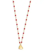 Gigi Clozeau 18K Yellow Gold Lucky Mini Heart Poppy Pendant Necklace, 15.3