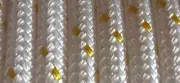 5/8 " x 100 ft.Premium Double Braid-Yacht Braid Polyester Rope Hank.White/Yellow