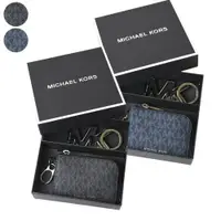 在飛比找ETMall東森購物網優惠-MICHAEL KORS 男款 緹花LOGO防刮L型拉鍊零錢