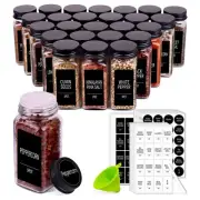 Spice Jars with 547 Labels Glass Spice Jars with Black Metal Caps 4oz Empty Spic