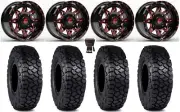 Fuel Lethal 15" Wheels Red 30" Intersect Tires Polaris RZR XP 1000 / PRO XP