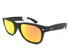 Ray-Ban Sunglasses RB2132 NEW WAYFARER 622/69 Rubber Black w/ Orange Mirror Lens