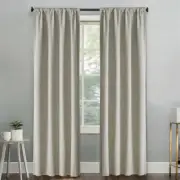 Bedford Linen Blend Curtains Drapes 2 Panels Light Filtering Window Drapes Gray