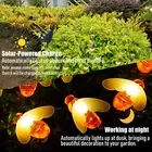 LED Solar Outdoor String lights Garden Decoration Bee Bulb Warm White Waterproof
