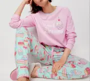 NEW PETER ALEXANDER SWEET DREAMS CAKE DESSERTS PJ SET TOP PANTS MEDIUM M RRP$109