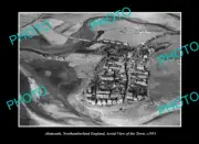 OLD POSTCARD SIZE PHOTO ALNMOUTH NORTHUMBERLAND ENGLAND TOWN AERIAL VIEW 1951 2