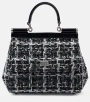 [Dolce & Gabbana] Dolce & Gabbana Sicily Medium bouclé tote bag One Size black