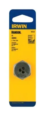 Irwin 9312 Hanson Machine Screw High Carbon Steel SAE Hexagon Die #4-40 NC