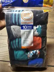 Boy's Boxer Briefs 10-Pack L (10-12) Husky Boys Boxer Briefs Wonder Nation Brand