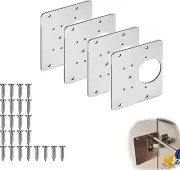 Hinge Repair Plate for Cabinet Door, Stainless Steel Hinge Repair Bracket Kit4PC