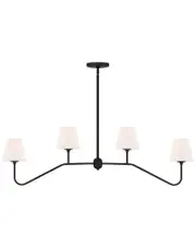 Crystorama Keenan 4-Light Black Forged Chandelier