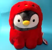 Takashoji Penguin Red Octopus 11" Plush Fluffy Stuffed Animal Doll Mascot New
