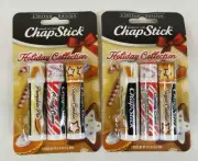 CHAPSTICK HOLIDAY COLLECTION Paraben Free Pumpkin Candy Cane & Cookie Pkg 3 x 2