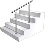 LQSYBHD Hand Rails for Outside Steps, Stainless Steel 304 Durable Stair Handrail Balustrade for Elderly and Disabled，3 Step Fence & Rail Hand Rails for Porch & Deck，Complete Kit(Size:80cm)