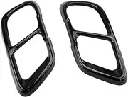 Stainless Steel Compatible For BMW X5 G05 X6 G06 X7 G07 2019-2022Car Tail Muffler Exhaust Tip Output Cover Accessory(for M Sports Version)(Black)