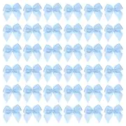 50Pcs 1" Mini Satin Ribbon Bows for DIY Craft Party Decoration Dark Blue