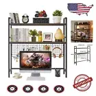 Sturdy 2-Tier Desktop Shelf with Adjustable Spaces for Monitors & Documents