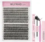 Lash Extension Kit 280 Pcs DIY Individual Cluster Lashes D Curl Lash Cluster Kit with Eyelash Bond and Seal, Remover, Tweezers Applicator for False Eyelashes Extensions at Home(30D+40D-9-16mix Kit)