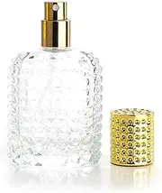 (Gold) - Enslz 50ml Refillable Clear Glass Luxury Spray Perfume Bottle Empty Atomizer Bottle Makeup Tool 2pcs free Funnel Filler